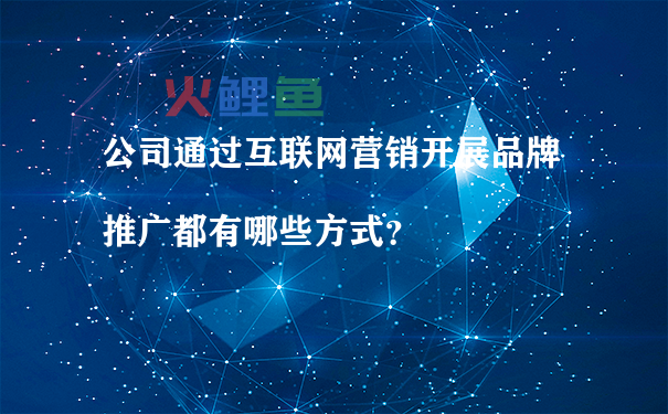 公司通过互联网营销开展品牌推广都有哪些方式？