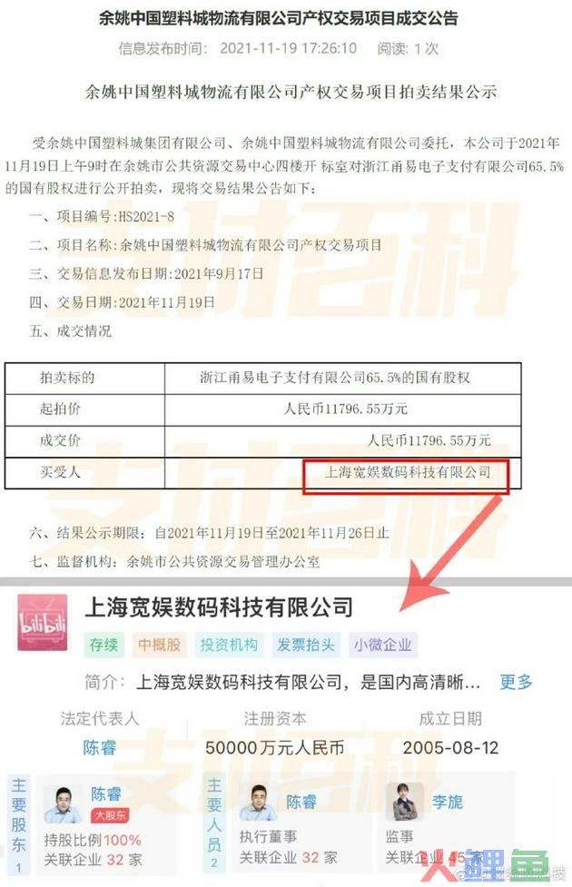 B站获得支付牌照 1.18亿元收购持牌支付机构甬易支付