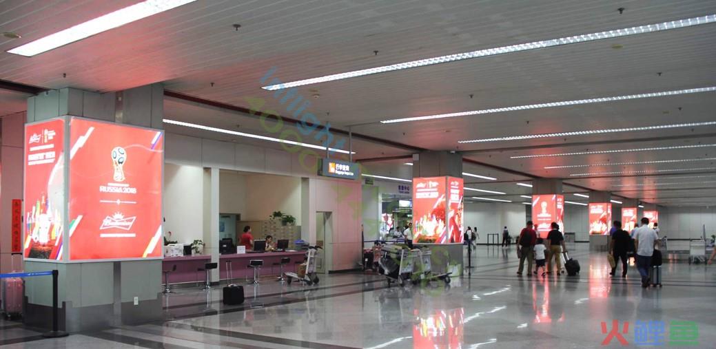 福州机场广告，长乐国际机场二层国内出发办票厅悬挂户外LED大屏广告介绍