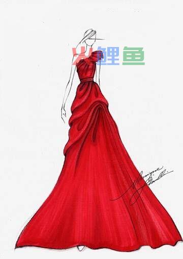 从晚礼服设计图上看服装设计师的成长
