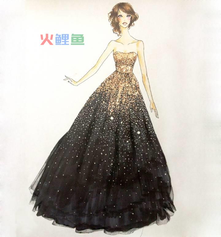 晚礼服设计图中如何根据不同的身材来设计晚礼服