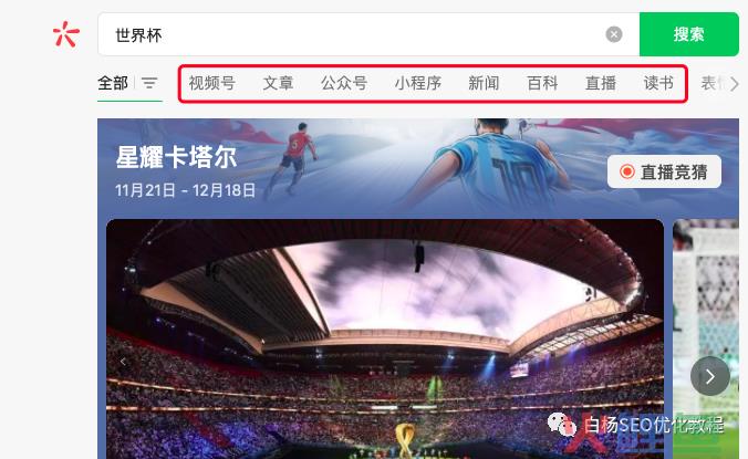白杨SEO:做个世界杯公众号怎么样?以2022年世界杯搞搜一搜流量举例【干货】