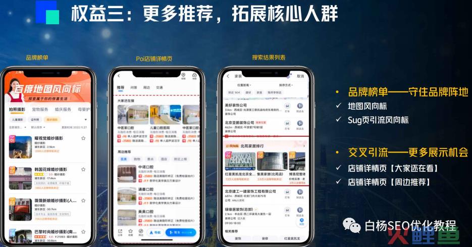 白杨SEO：本地生活SEO搜索商业流量，美团、抖音、高德与百度地图