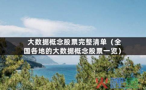 大数据营销 上市公司，大数据概念股票完整清单 全国各地的大数据概念股票一览