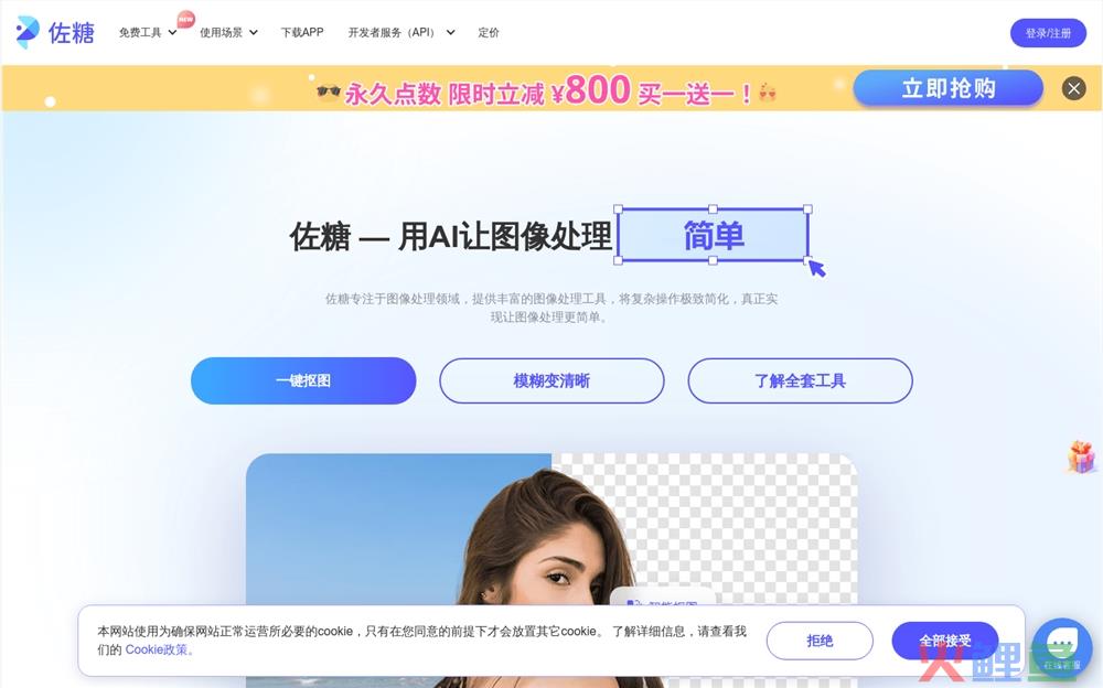 佐糖免费体验入口 AI图像处理软件推荐