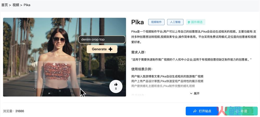 Pika网页版官网体验入口 AI生成视频软件Pika怎么收费